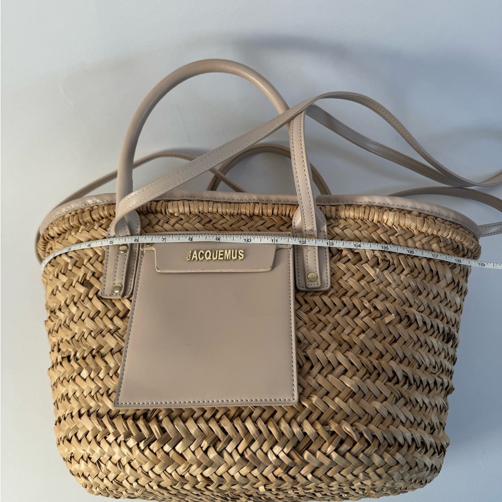 Tan and Cream straw Tote Bag